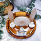 Selenite Mini Altar | Zodiac Tarot Display with Double Flower Vases & Tealight Holder | Crystal Ritual Tray