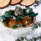Green Aventurine and Pyrite Altar for Abundance and Growth | Wooden Mini Altar with Moss, Gold Accents, and Crystal Goddess