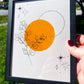 Happiness + Joy Art | 6x9 Framed Original Botanical Drawing
