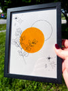 Happiness + Joy Art | 6x9 Framed Original Botanical Drawing