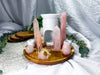 Rose Sanctuary | Rose Quartz Crystal Altar with Oil Burner, Incense Holder and Candle Holders