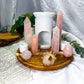Rose Sanctuary | Rose Quartz Crystal Altar with Oil Burner, Incense Holder and Candle Holders