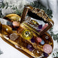 Love & Healing Acacia Tray | Rose Quartz Sphere with Angelite, Amethyst & Clear Quartz Altar