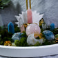 Two-Tier Crystal Altar with Flower Vase | Rose Quartz, Citrine, Blue Angelite & Clear Quartz | 4 Tealight and 2 Incense Holders