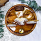 Clear Quartz Mini Altar | Quartz Druzy, Double Tealight, Tarot & Incense Holder | Crystal Ritual Tray