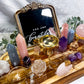Love & Healing Acacia Tray | Rose Quartz Sphere with Angelite, Amethyst & Clear Quartz Altar