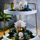 Two-Tier Crystal Altar with Flower Vase | Rose Quartz, Citrine, Blue Angelite & Clear Quartz | 4 Tealight and 2 Incense Holders
