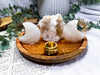 Clear Quartz Mini Altar | Quartz Druzy, Double Tealight, Tarot & Incense Holder | Crystal Ritual Tray