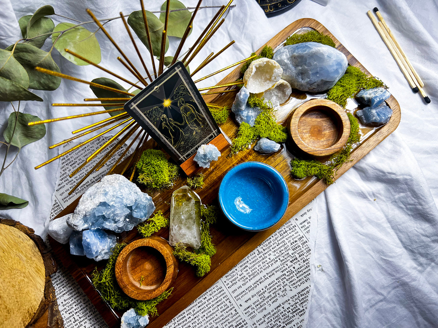 Sunburst Serenity Altar | Candle + Incense Holder