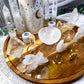 Clear Quartz Crystal Altar | Moon Oil Burner, Four Tealight Holders, Double Chime Holders & Offering Bowl