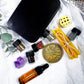 Mini Travel Altar Tin | Portable Witchcraft Kit with Herbs, Oil, Candles, Divination Coin, and Amethyst