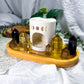 Grounded Gold | Citrine and Smoky Quartz Crystal Altar with Oil Burner and Double Chime Holders