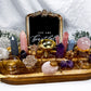 Love & Healing Acacia Tray | Rose Quartz Sphere with Angelite, Amethyst & Clear Quartz Altar