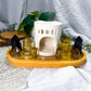 Grounded Gold | Citrine and Smoky Quartz Crystal Altar with Oil Burner and Double Chime Holders