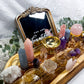 Love & Healing Acacia Tray | Rose Quartz Sphere with Angelite, Amethyst & Clear Quartz Altar