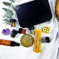 Mini Travel Altar Tin | Portable Witchcraft Kit with Herbs, Oil, Candles, Divination Coin, and Amethyst