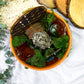 Earth Read Moss Agate & Pyrite Tarot Altar | Grounded Divination Setup with Chime & Tealight Holders