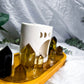 Grounded Gold | Citrine and Smoky Quartz Crystal Altar with Oil Burner and Double Chime Holders