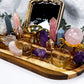 Love & Healing Acacia Tray | Rose Quartz Sphere with Angelite, Amethyst & Clear Quartz Altar