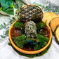 Earth Read Moss Agate & Pyrite Tarot Altar | Grounded Divination Setup with Chime & Tealight Holders