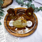 Citrine & Lemon Quartz Mini Altar | Tarot, Incense & Tealight Holder with Double Flower Vases | 5.5 Inch Crystal Altar