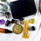 Mini Travel Altar Tin | Portable Witchcraft Kit with Herbs, Oil, Candles, Divination Coin, and Amethyst