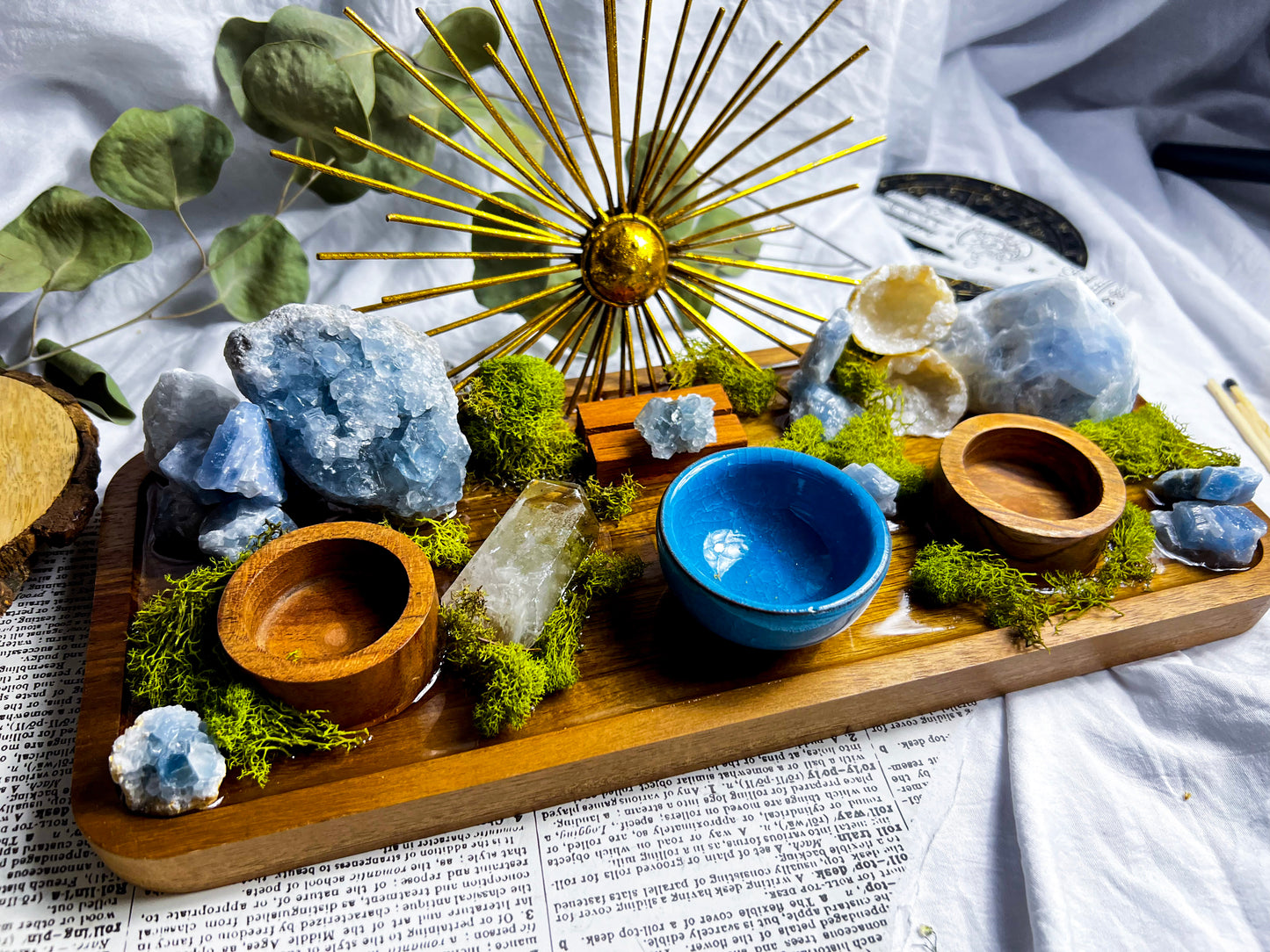 Sunburst Serenity Altar | Candle + Incense Holder