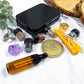 Mini Travel Altar Tin | Portable Witchcraft Kit with Herbs, Oil, Candles, Divination Coin, and Amethyst