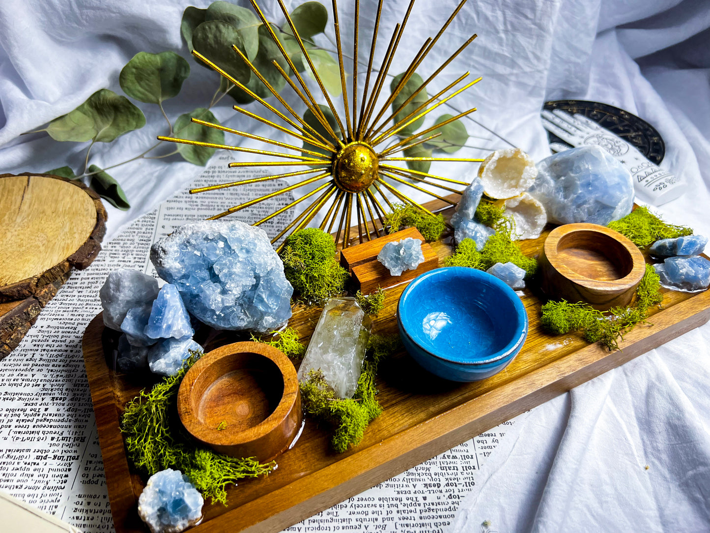 Sunburst Serenity Altar | Candle + Incense Holder