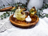 Citrine & Lemon Quartz Mini Altar | Tarot, Incense & Tealight Holder with Double Flower Vases | 5.5 Inch Crystal Altar