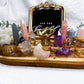 Love & Healing Acacia Tray | Rose Quartz Sphere with Angelite, Amethyst & Clear Quartz Altar