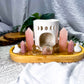 Soft Bloom | Rose Quartz and Citrine Double Tarot Altar with Oil Burner, Bud Vases and Chime Holders