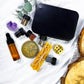 Mini Travel Altar Tin | Portable Witchcraft Kit with Herbs, Oil, Candles, Divination Coin, and Amethyst