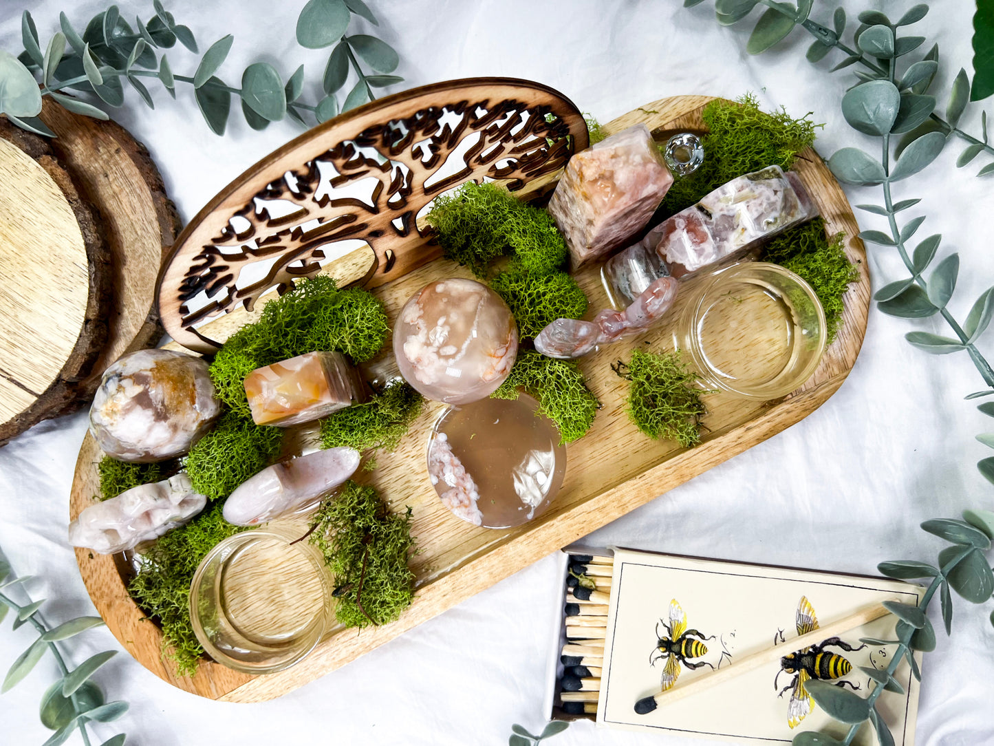 Frosted Petals | Mango Wood Altar