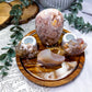 Flower Agate Mini Altar | Double Chime Candle & Incense Holder | Crystal Ritual Tray | Growth & New Beginnings