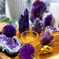 Amethyst Crystal Altar | Moon Phase Oil Burner, Tealight Holder & Incense Holder