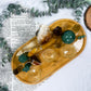 Abundance & Solar Energy Bamboo Tray | Golden Healer Moon with Citrine & Green Aventurine Altar
