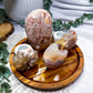Flower Agate Mini Altar | Double Chime Candle & Incense Holder | Crystal Ritual Tray | Growth & New Beginnings