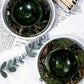Earth Altar Offering Bowl | Nephrite Jade, Moss Agate, Herbs, and Gold Flakes in Ceramic Base