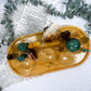 Abundance & Solar Energy Bamboo Tray | Golden Healer Moon with Citrine & Green Aventurine Altar