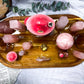 Rose Quartz Crystal Altar | Fairy House Altar with Double Tealight Holders & Incense Holder