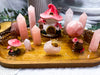 Rose Quartz Crystal Altar | Fairy House Altar with Double Tealight Holders & Incense Holder