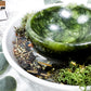 Earth Altar Offering Bowl | Nephrite Jade, Moss Agate, Herbs, and Gold Flakes in Ceramic Base