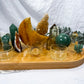 Abundance & Solar Energy Bamboo Tray | Golden Healer Moon with Citrine & Green Aventurine Altar