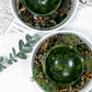 Earth Altar Offering Bowl | Nephrite Jade, Moss Agate, Herbs, and Gold Flakes in Ceramic Base