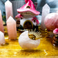 Rose Quartz Crystal Altar | Fairy House Altar with Double Tealight Holders & Incense Holder