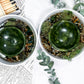 Earth Altar Offering Bowl | Nephrite Jade, Moss Agate, Herbs, and Gold Flakes in Ceramic Base
