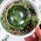 Earth Altar Offering Bowl | Nephrite Jade, Moss Agate, Herbs, and Gold Flakes in Ceramic Base