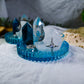 Blue Apatite & Clear Quartz Tealight Altar | Crystal Candle Holder for Clarity, Communication & Intuition