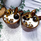 Tiger's Eye Harvest Moon Mug Candle | Crystal Coffee Mug Candle with Tiger's Eye & Autumn Soy Wax Candle